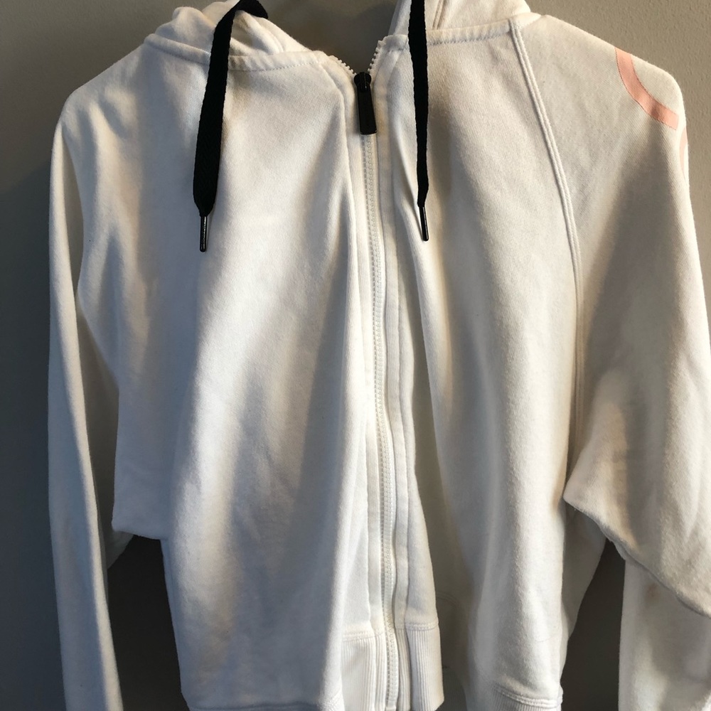 white calvin klein zip up jacket
